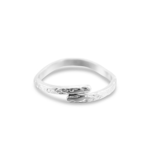 Stainless steel rings wave Silver