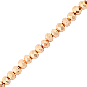 Top faceted beads 4x3mm disc Metallic Rose Gold