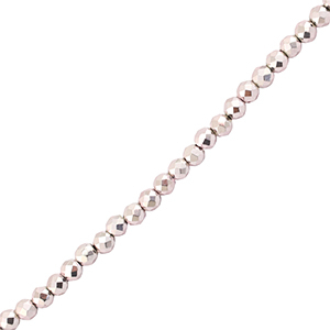 Top faceted beads 2mm round Metallic Light Pink