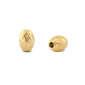 Stainless steel beads oval Gold