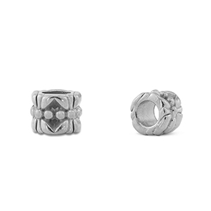 Stainless steel beads rondelle flower Silver
