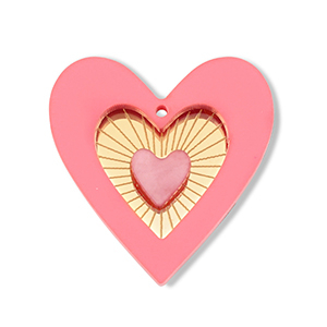 Statement charms heart Pink-Gold