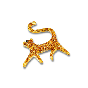 Brooches cat Gold-Orange