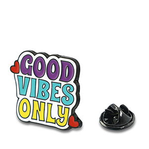 Pins "Good vibes only" Purple-Turquoise-Yellow