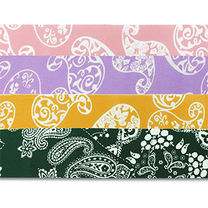 Bandana mix of 4 Light Pink-Purple-Ochre Yellow-Dark Green