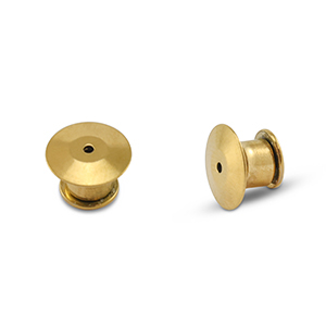Stainless steel findings locking pin back Gold