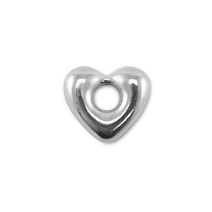 Stainless steel findings heart Silver