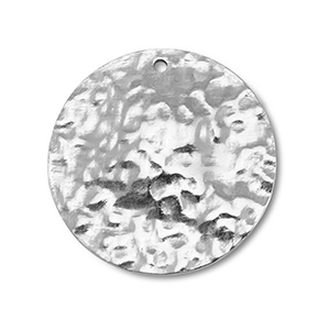Stainless steel charms round Silver