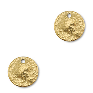 Stainless steel charms round Gold