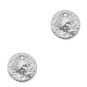 Stainless steel charms round Silver