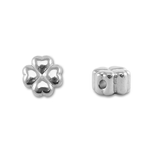Stainless steel beads clover Silver