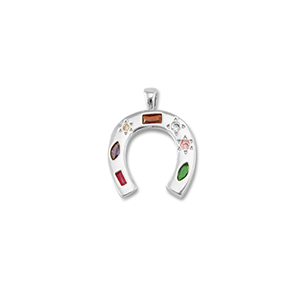 Brass TQ metal charms horseshoe Silver