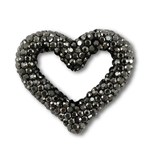 Bohemian beads heart Anthracite