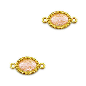 Stainless steel connectors zirconia oval Gold-Light Orange