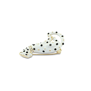 Brooches leopard White-Black-Gold