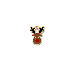 Metal charms reindeer Gold-Brown-Red-Black