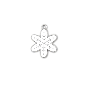 Metal charms snowflake Silver-White