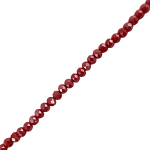 Top faceted beads 6x4mm disc Dark Red