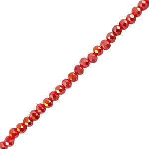 Top faceted beads 4x3mm disc Red