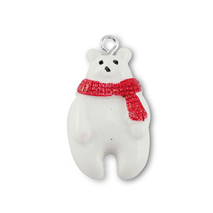 Resin pendants polarbear White-Red