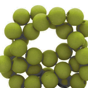 6 mm acrylic beads Moss Green