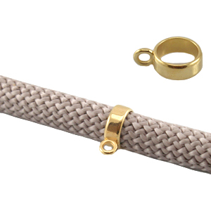 DQ European metal ring with loop Gold (nickel free)