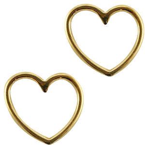 DQ European metal charms heart Gold (nickel free)