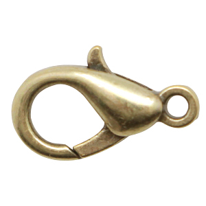 DQ European metal findings lobster clasp 12mm Antique Bronze (nickel free)