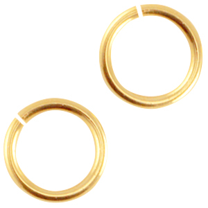 DQ European metal jump ring 6.5mm Gold (nickel free)