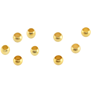 DQ metal crimp beads 3.0mm Gold (nickel free)