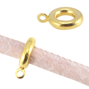 DQ European metal ring with loop &Oslash;5mm Gold (nickel free)