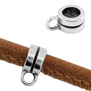 DQ European metal ring with loop &Oslash;3.8mm Antique Silver (nickel free)