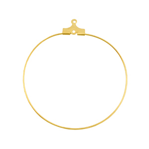 DQ metal creole earrings charms 40mm Gold (nickel free)