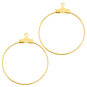DQ metal creole earrings charms 30mm Gold (nickel free)