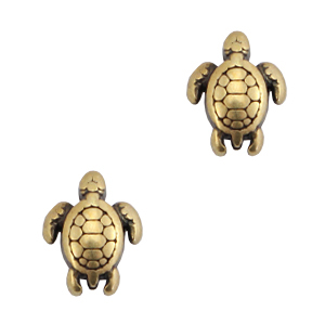 DQ European metal beads turtle Antique Bronze (nickel free)