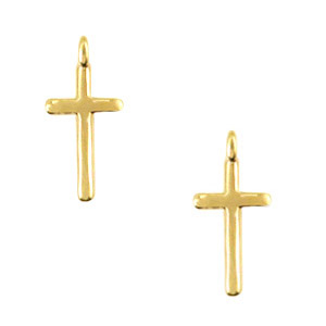 DQ European metal charms cross with loop Gold (nickel free)