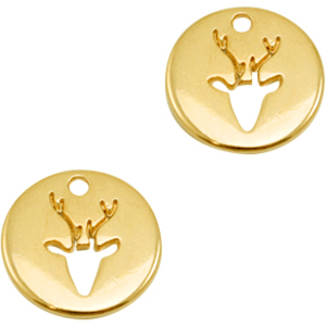 DQ European metal charms reindeer Gold (nickel free)