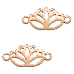 DQ European metal charms connector lotus Rose Gold (nickel free)