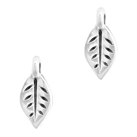 DQ European metal charms leaf Antique Silver (nickel free)