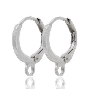 DQ European metal findings closable earrings with loop Antique Silver (nickel free)