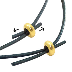 Smart stopper bead DQ metal 8x4mm Gold (nickel free)