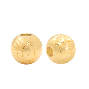 DQ European metal beads with eye 6mm Gold (nickel free)