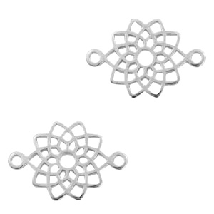 DQ European metal charms connector mandala Antique Silver (nickel free)