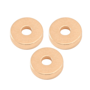 DQ European metal beads disc rondelle 6x2mm Rose Gold (nickel free)
