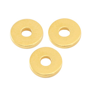 DQ European metal beads disc rondelle 6x1mm Gold (nickel free)
