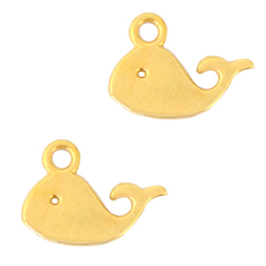 DQ European metal charms whale Gold (nickel free)