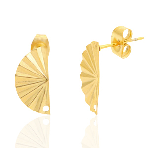 Stainless steel earrings / earpin hand fan with eye Gold