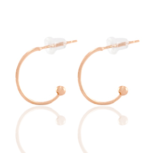 DQ European metal findings creole earrings 15mm Rose Gold (nickel free)