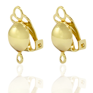 DQ European metal findings clip earrings Gold (nickel free)