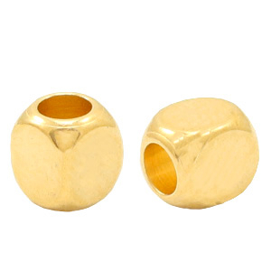 DQ European metal beads cube 2mm Gold (nickel free)